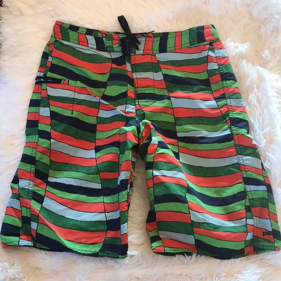 Patagonia Other - Boys PATAGONIA Green Blue Orange Board Shorts 14
